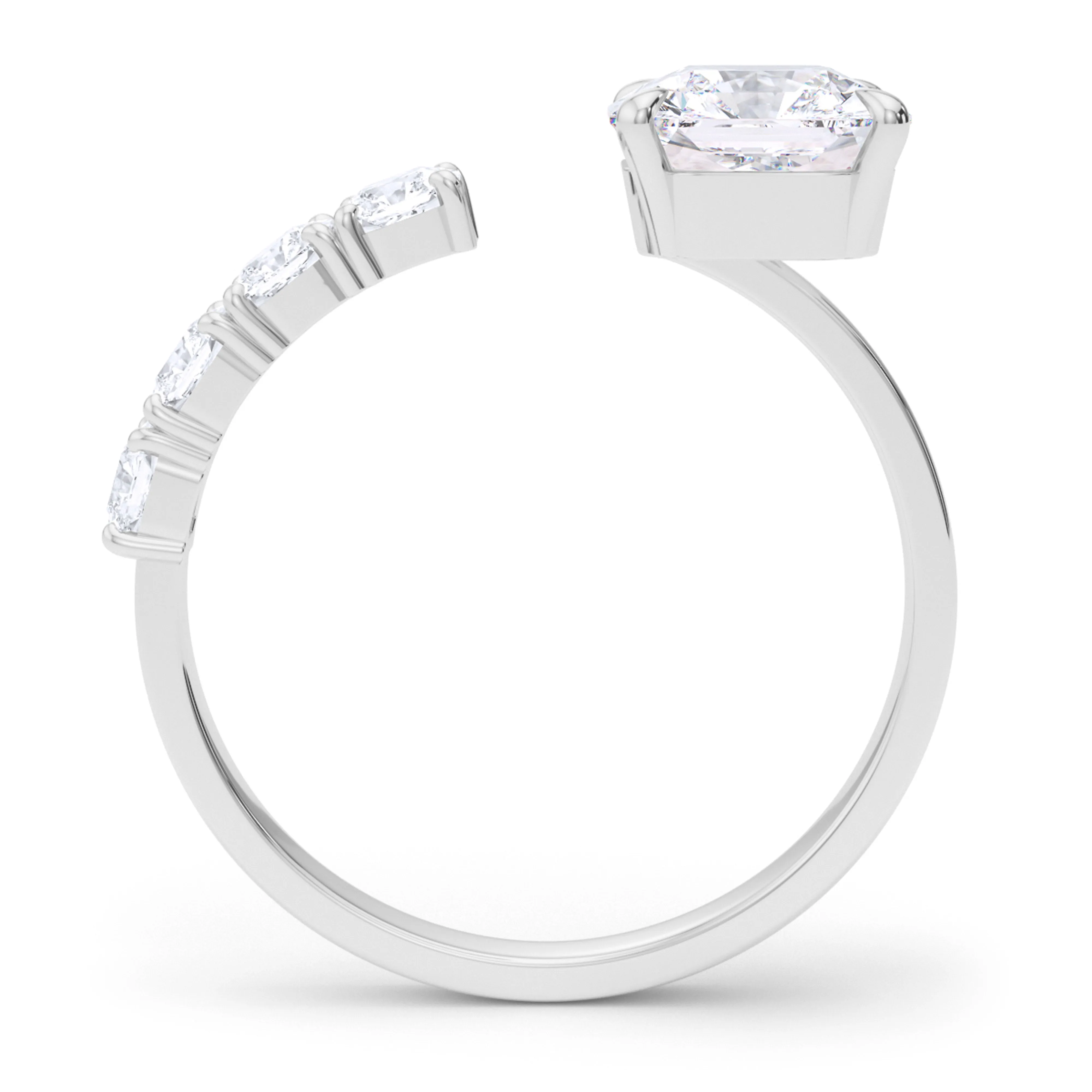 Floating Princess Cut Diamond Ring