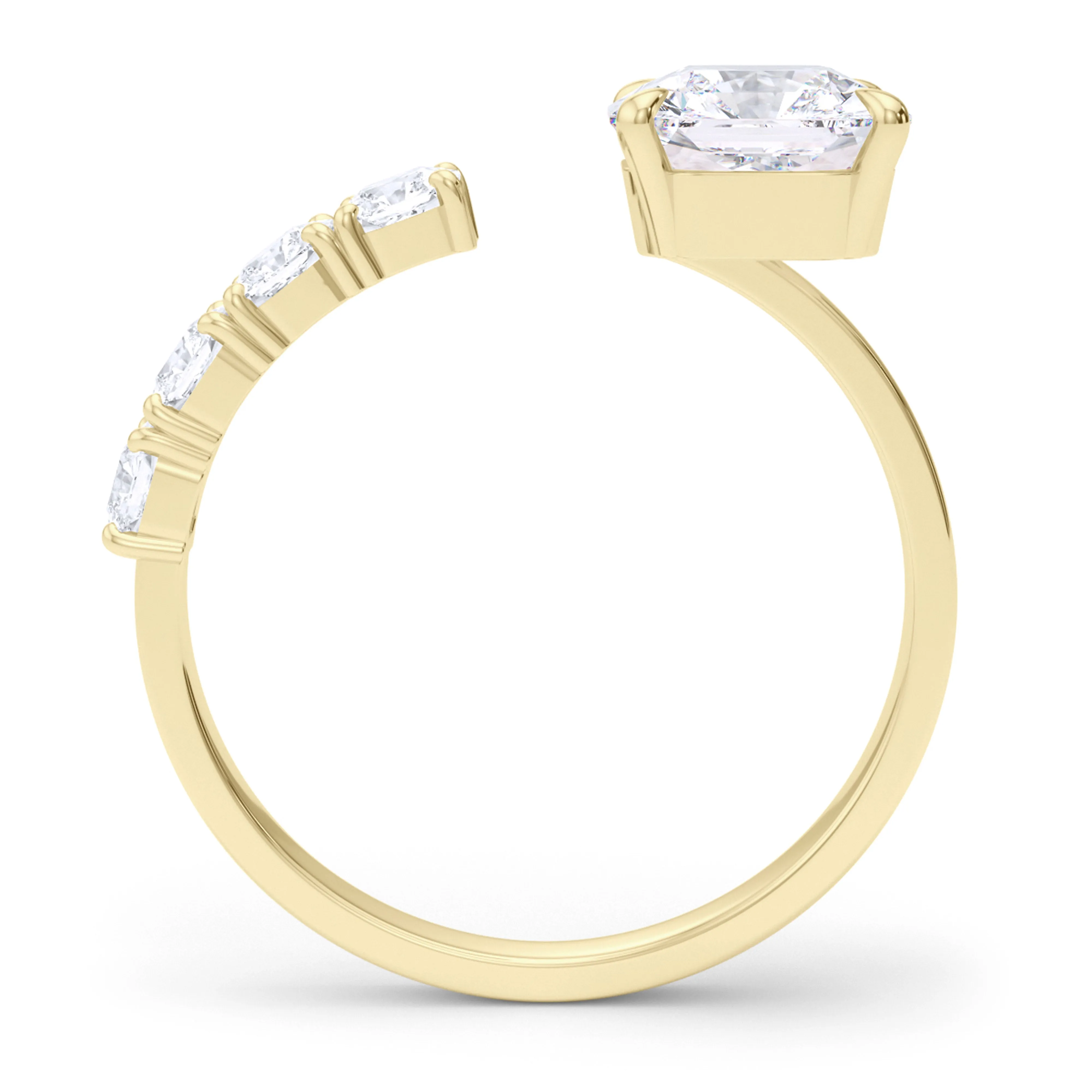 Floating Princess Cut Diamond Ring