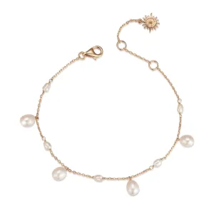 Freshwater Pearl Gold Dangle Bracelet - Surreal