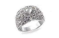 Freshwater Pearl Marcasite Ring