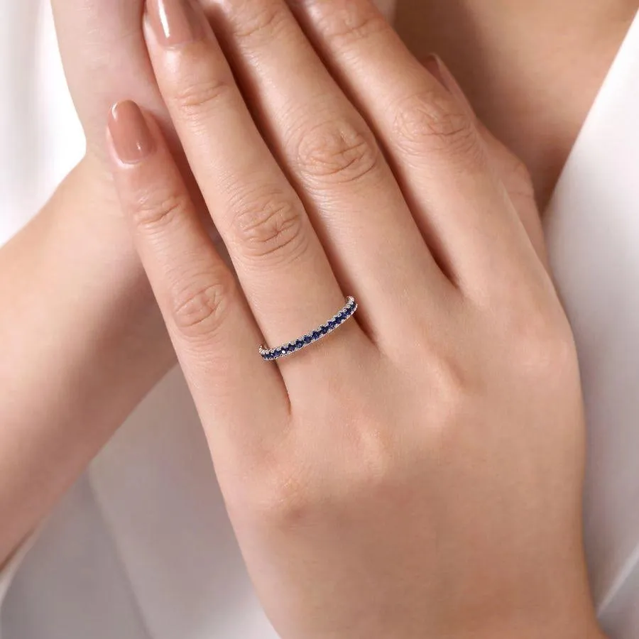 Gabriel & Co. 14K White Gold Sapphire Stackable Ring