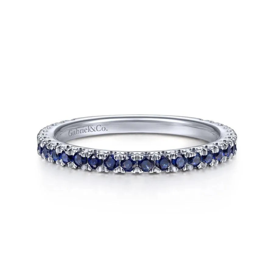 Gabriel & Co. 14K White Gold Sapphire Stackable Ring