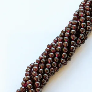 Garnet 4.5-5mm Round Beads 15" Strand