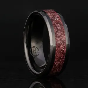 Garnet Glowstone Ring on Black Ceramic