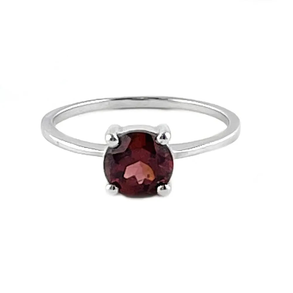 Garnet Sterling Silver Ring