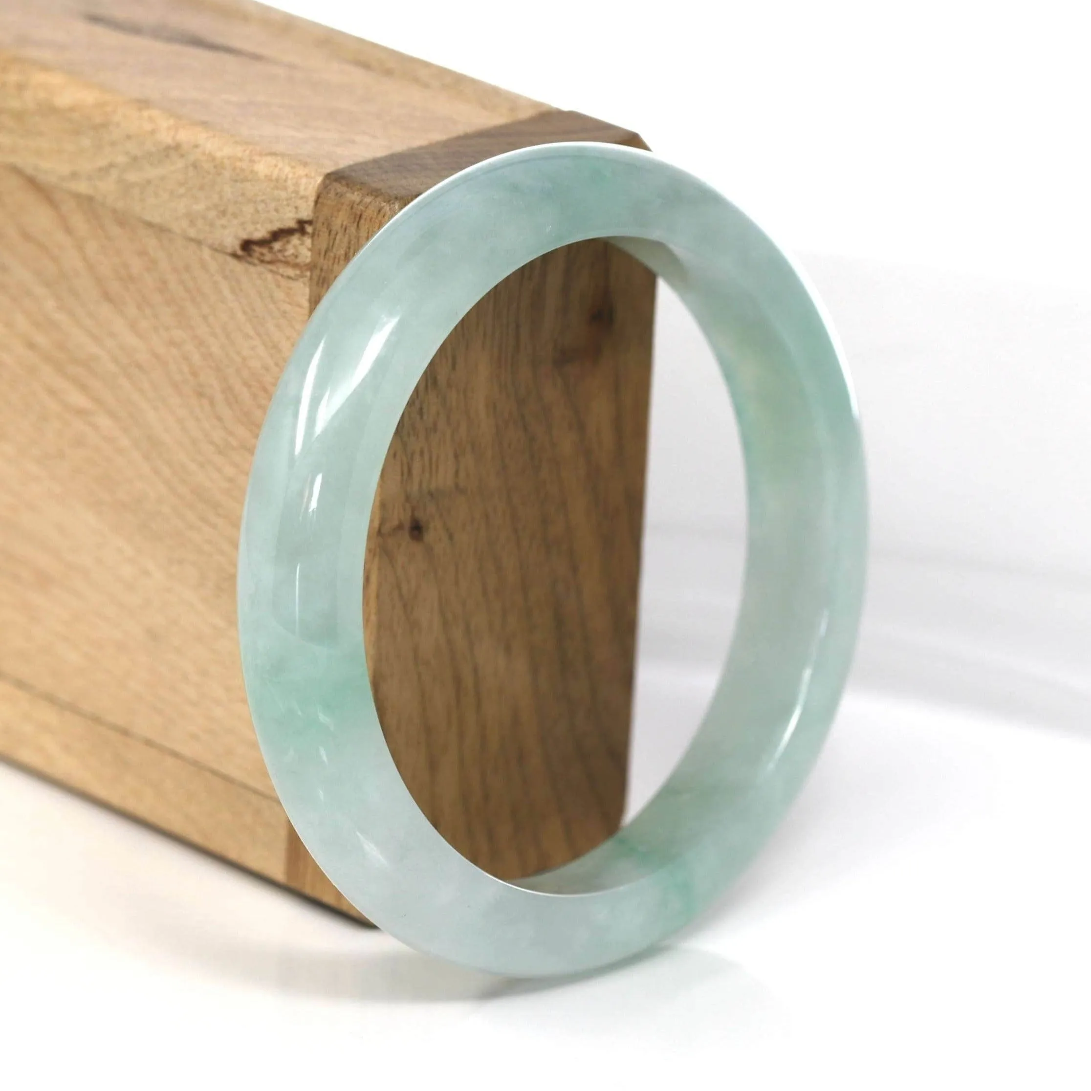 Genuine Burmese Green Jadeite Jade Bangle Bracelet (56.80 mm) #557