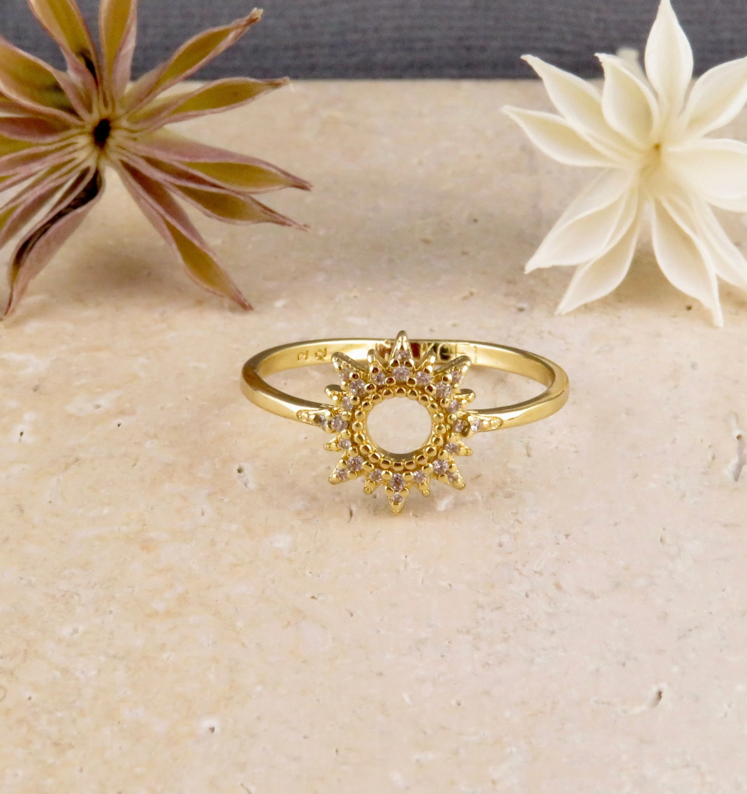 Gold Filled CZ Open Starburst Ring