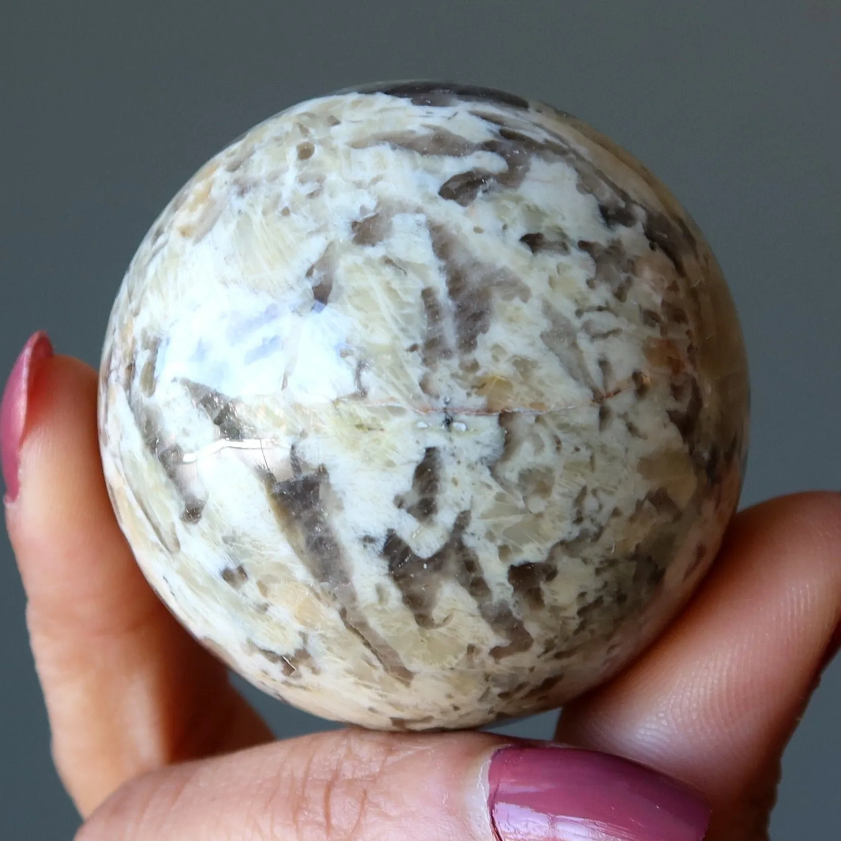 Golden Zebra Moonstone Sphere Crystal Ball