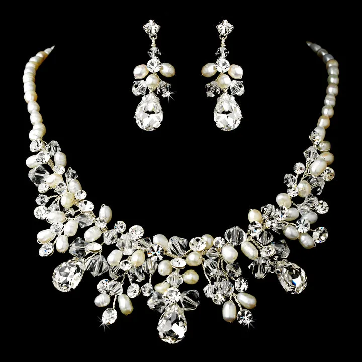 Gorgeous Crystal & Freshwater Pearl Tiara Headpiece