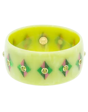 Green and Pink Bakelite Bangle