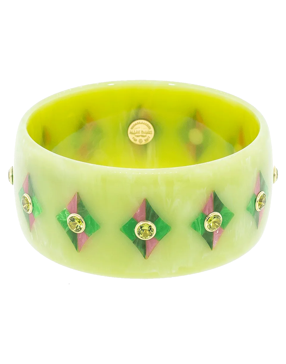 Green and Pink Bakelite Bangle