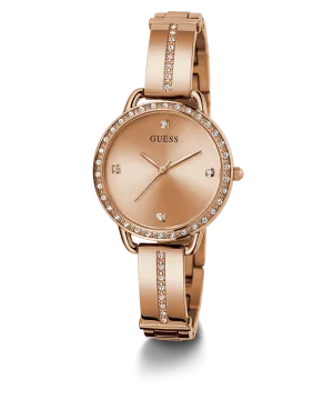 GUESS Ladies Rose Gold Tone Analog Watch