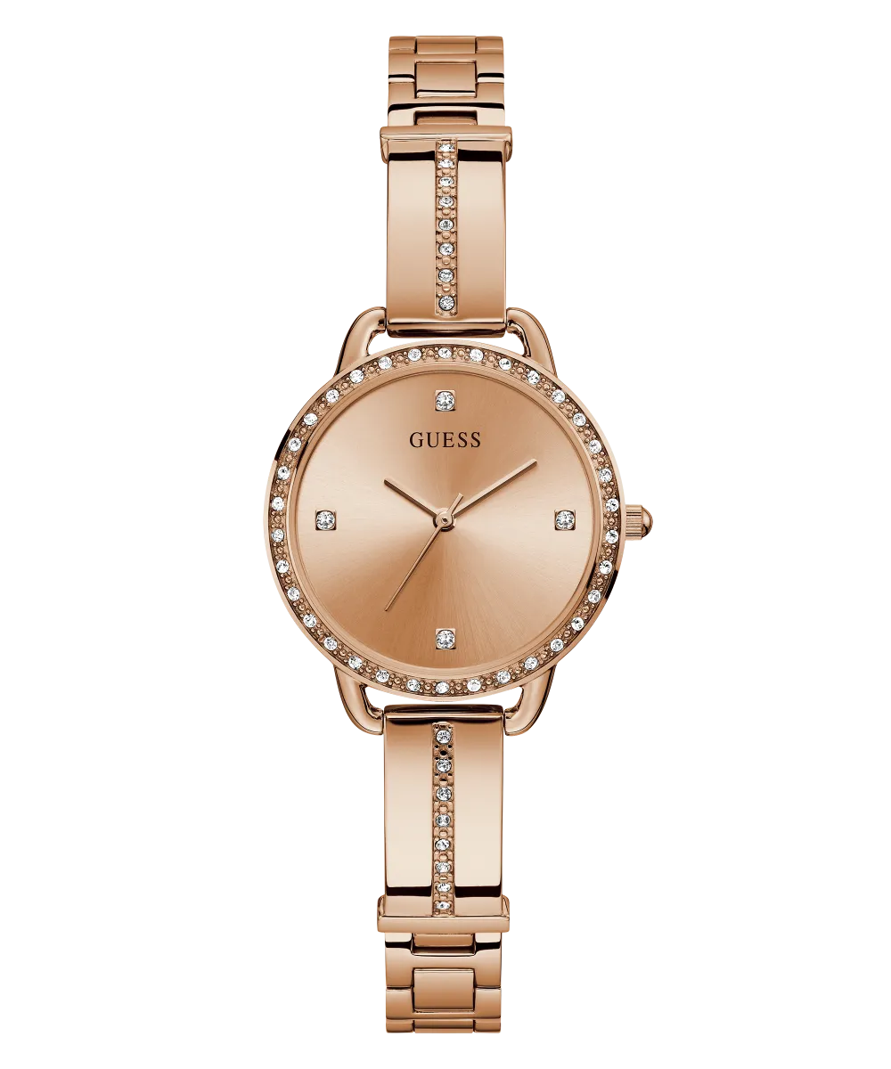 GUESS Ladies Rose Gold Tone Analog Watch