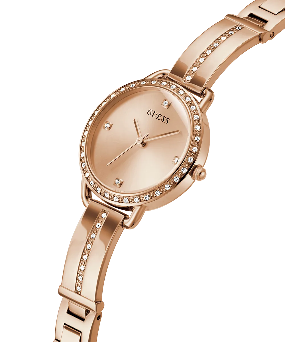 GUESS Ladies Rose Gold Tone Analog Watch