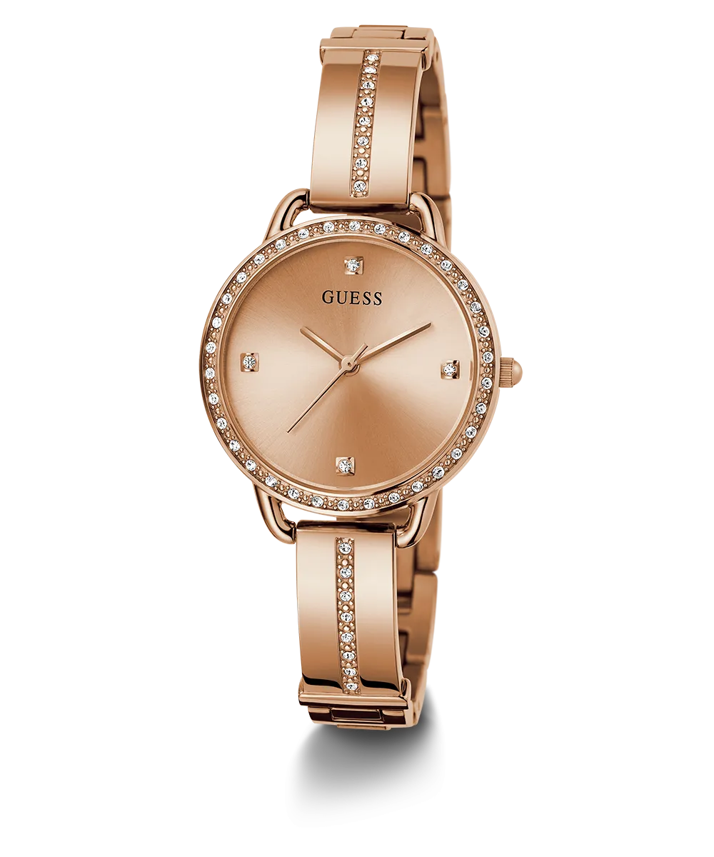 GUESS Ladies Rose Gold Tone Analog Watch