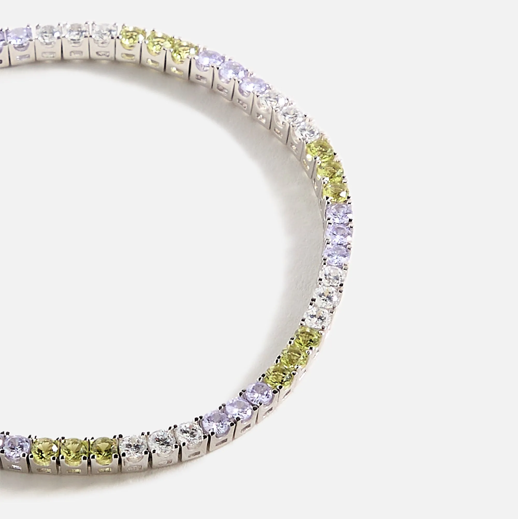 Hatton Labs Classic Tennis Bracelet S - Peridot / Tanzanite / White