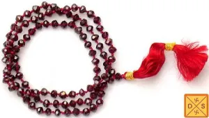 High quality Garnet faceted beads mala