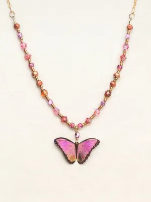 Holly Yashi Living Coral Bella Butterfly Beaded Necklace