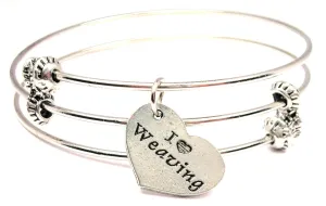 I Love Weaving Triple Style Expandable Bangle Bracelet