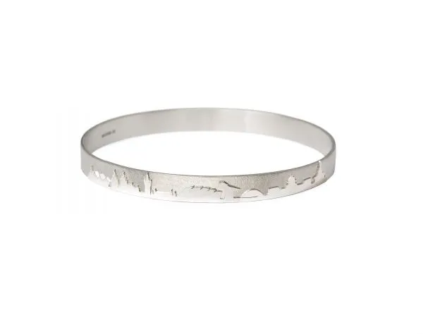 Jen Cunningham | Glasgow City Skyline Bangle Sterling Silver