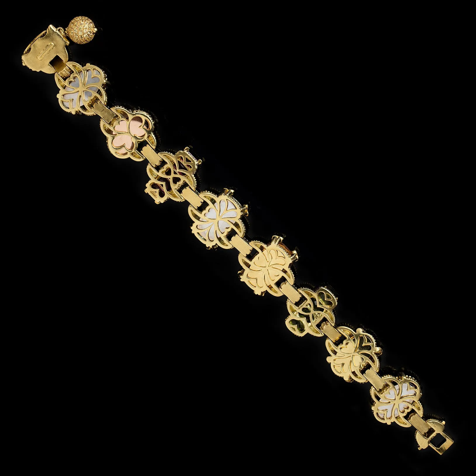 Judith Ripka Ambrosia Multi-Colored Gemstones Diamond Gold Bracelet