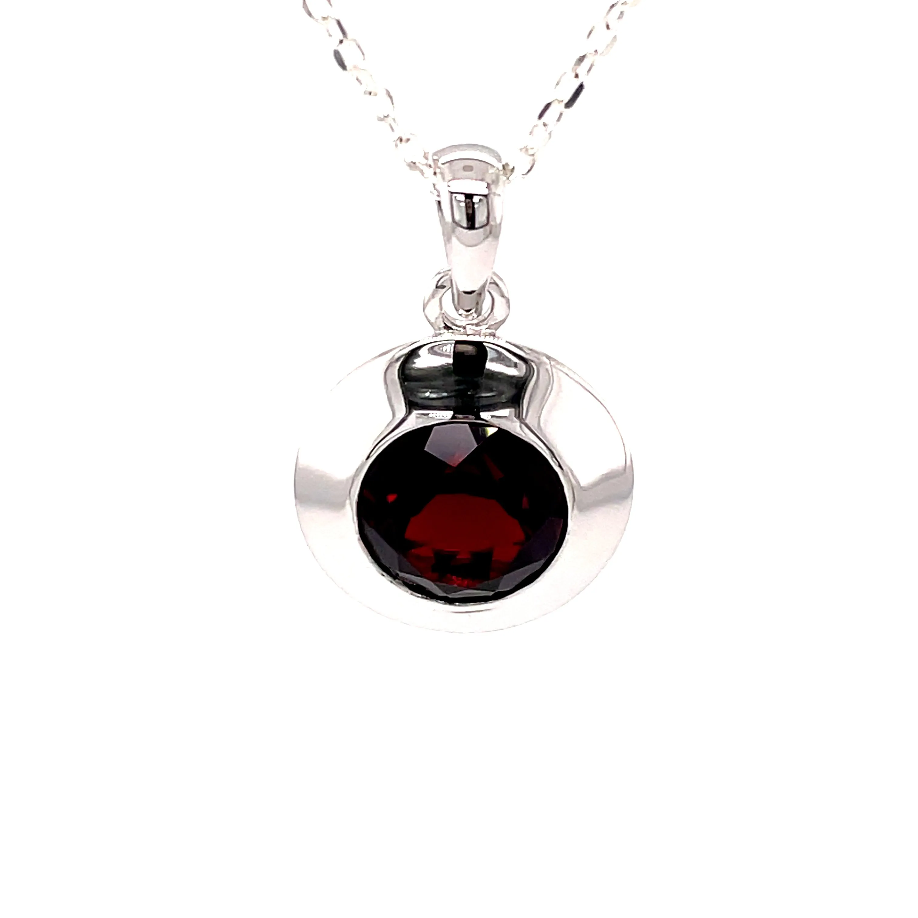 Kaleidoscope Round Red Garnet Pendant