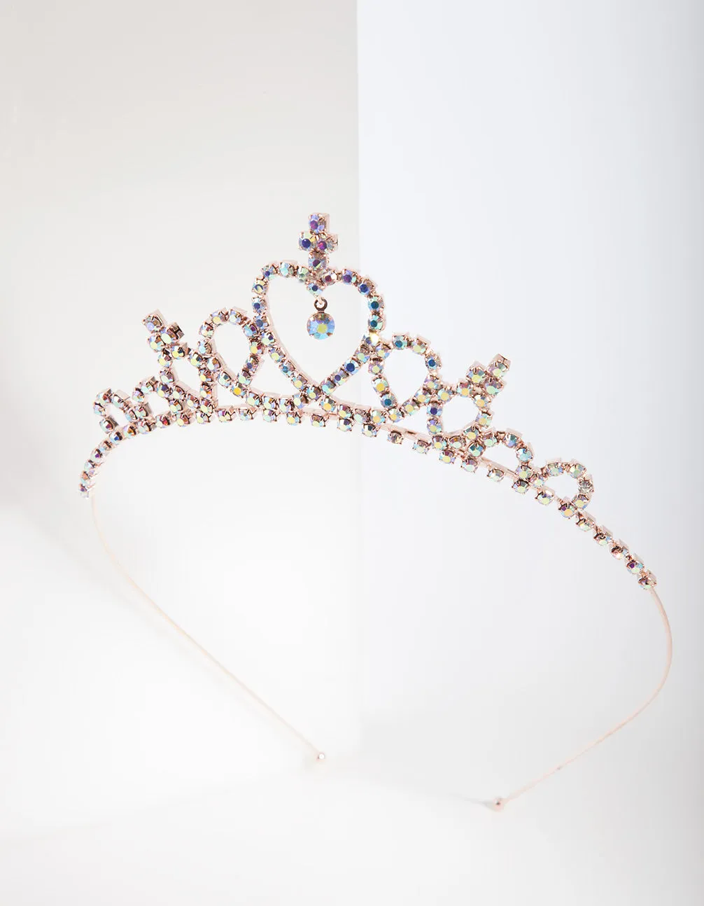 Kids Rose Gold Diamante Tiara Headband