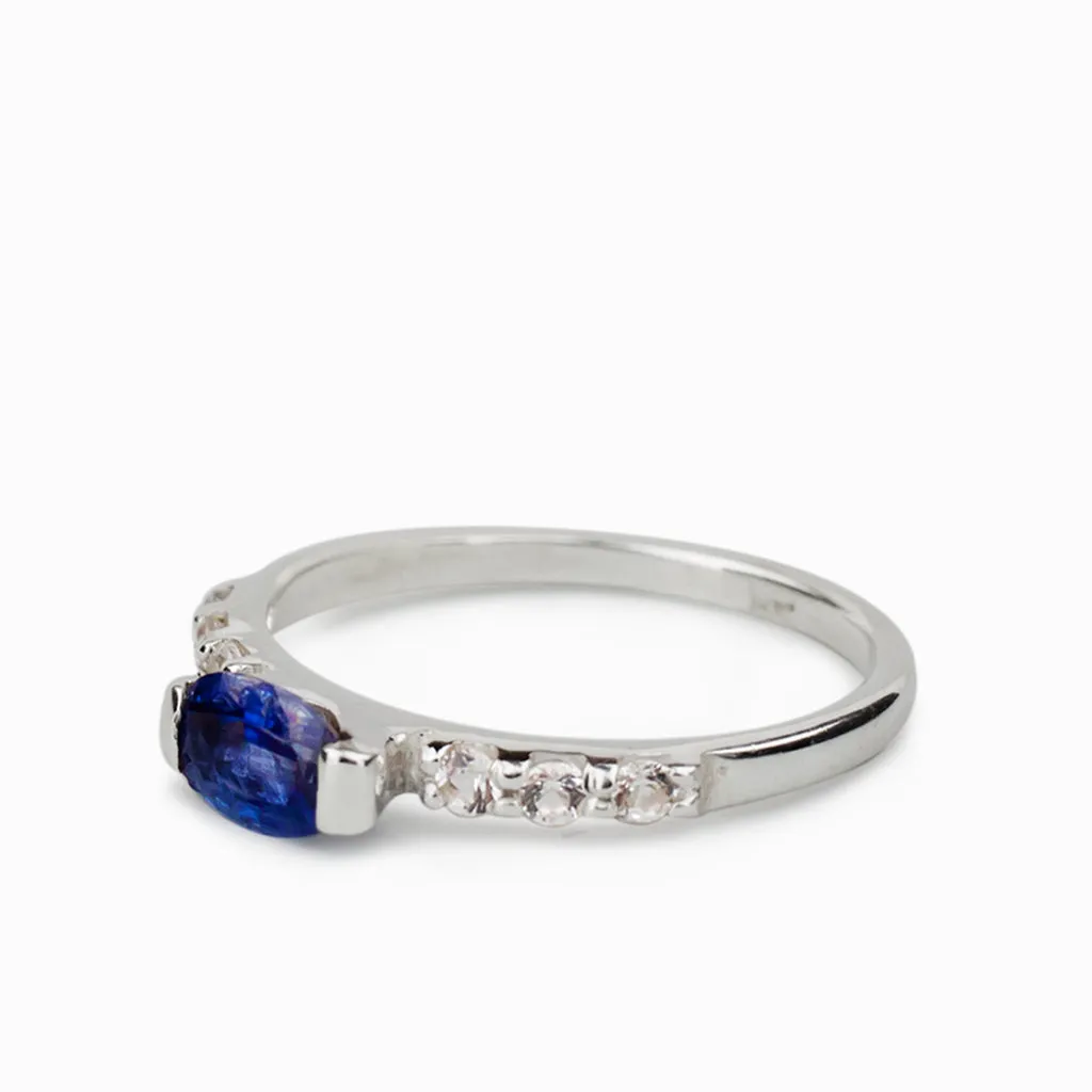 Kyanite and White Topaz Ring