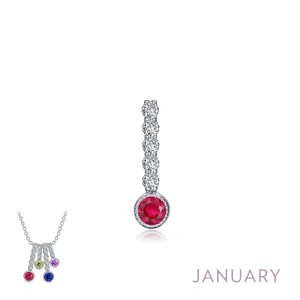 Lafonn January Birthstone Simulated Diamond & Garnet Large Love Pendant BP003GNP