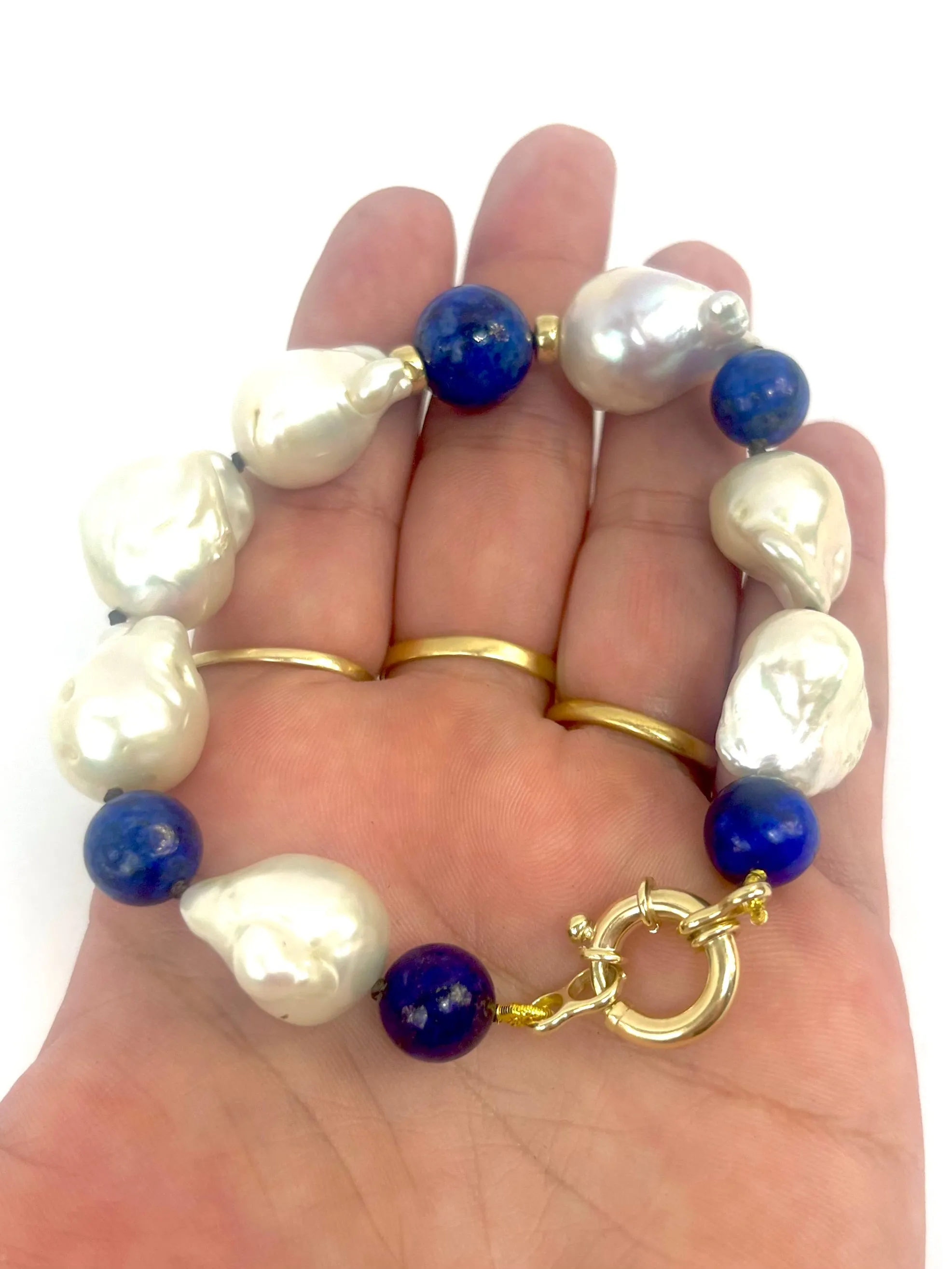 Lapis baroque 9ct bracelet