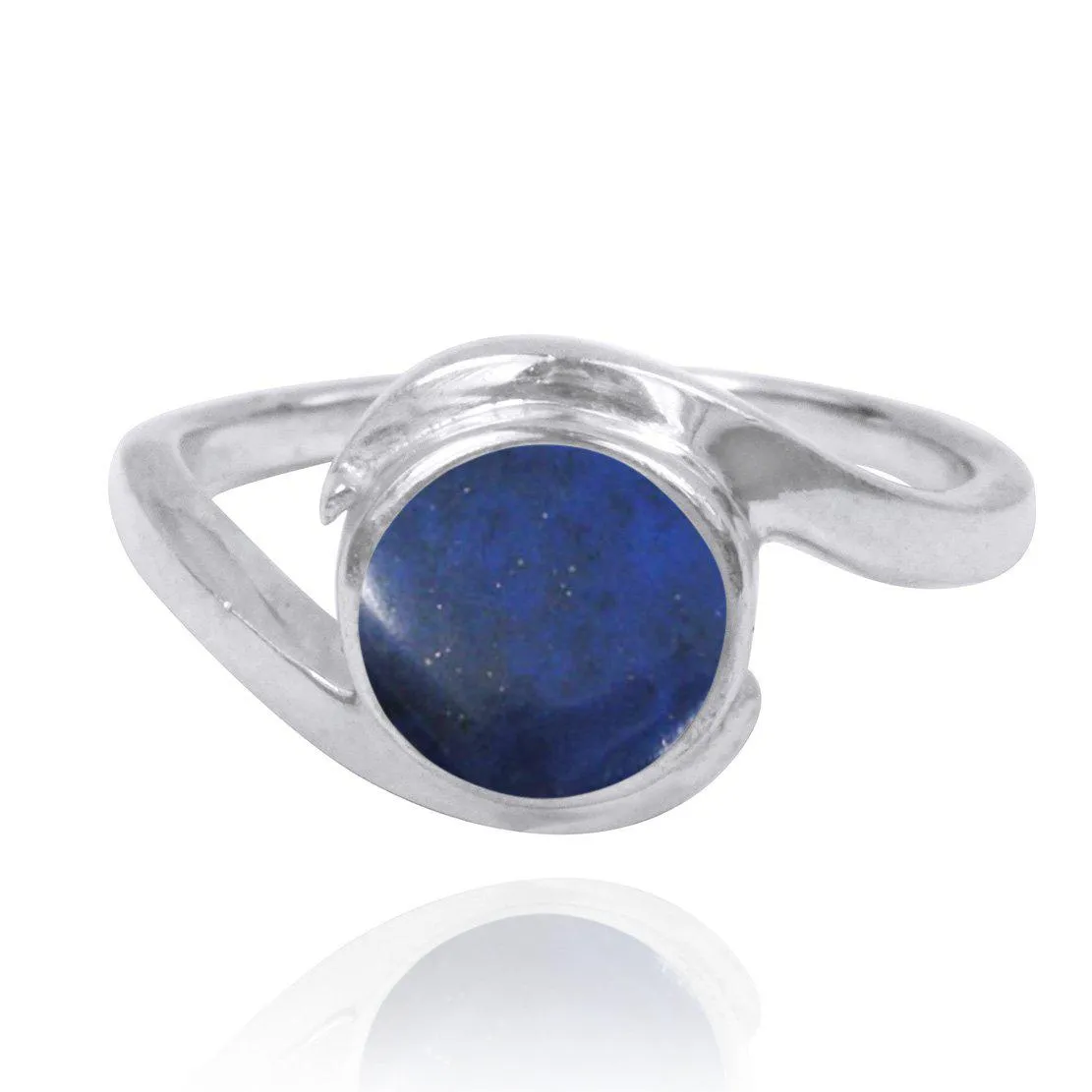 Lapis Oxidized Silver Solitaire Ring