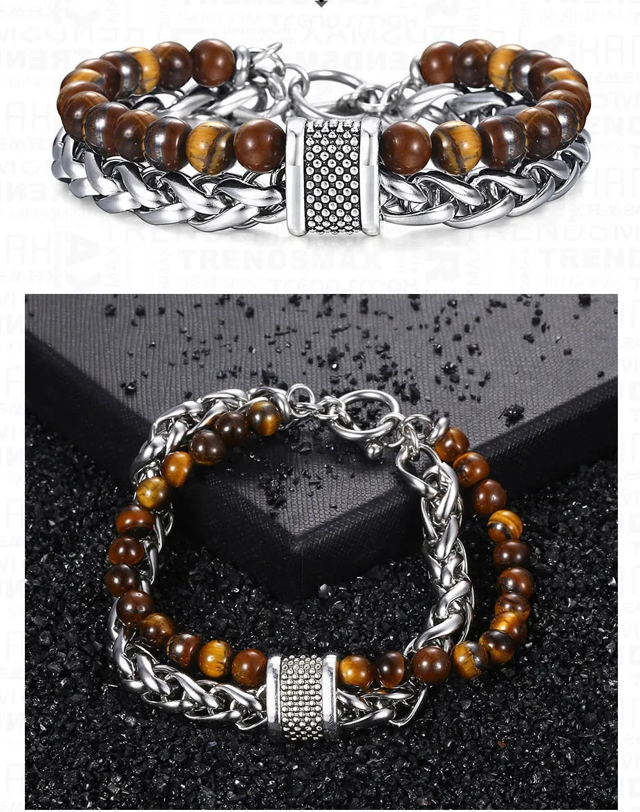 Lava stone chained bracelet