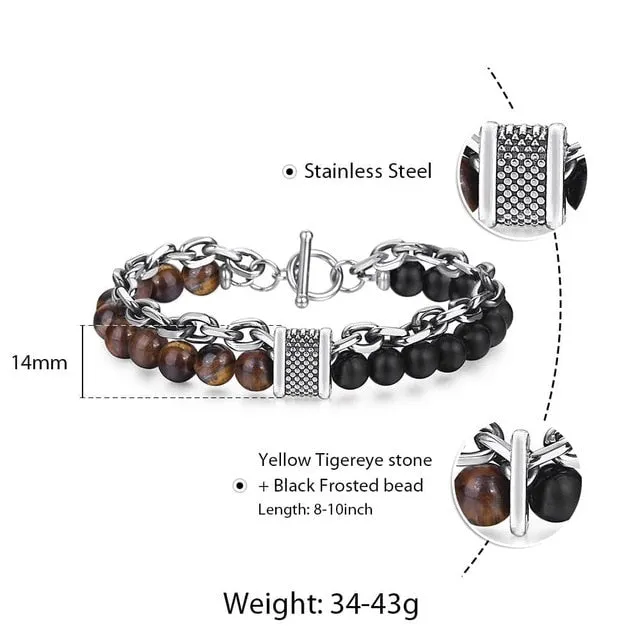 Lava stone chained bracelet