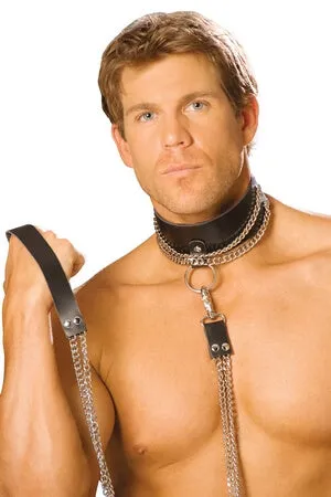 Leather Choker W/Chain & Leash