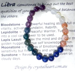 Libra Zodiac Stretch Bead Bracelet