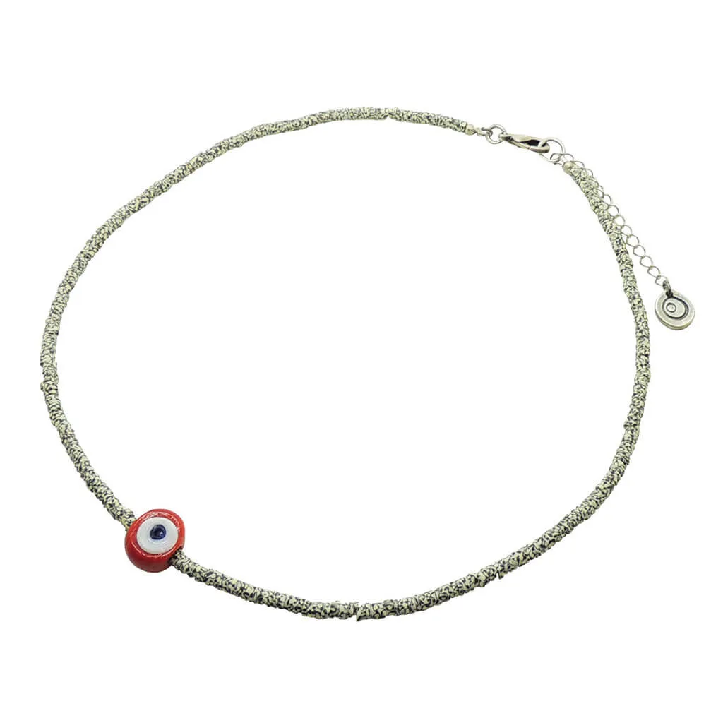 Limited Edition Multicolour Evil Eye Nugget Charm Wild Print Choker