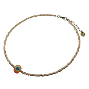 Limited Edition Multicolour Evil Eye Nugget Charm Wild Print Choker