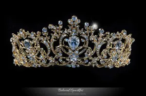 Lucia Victoria Statement Gold Tiara | Swarovski Crystal