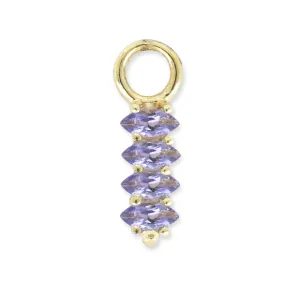 Lynx Iolite Marquise Gold Charm