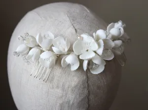 MADISON Porcelain Floral and Crystal Headpiece