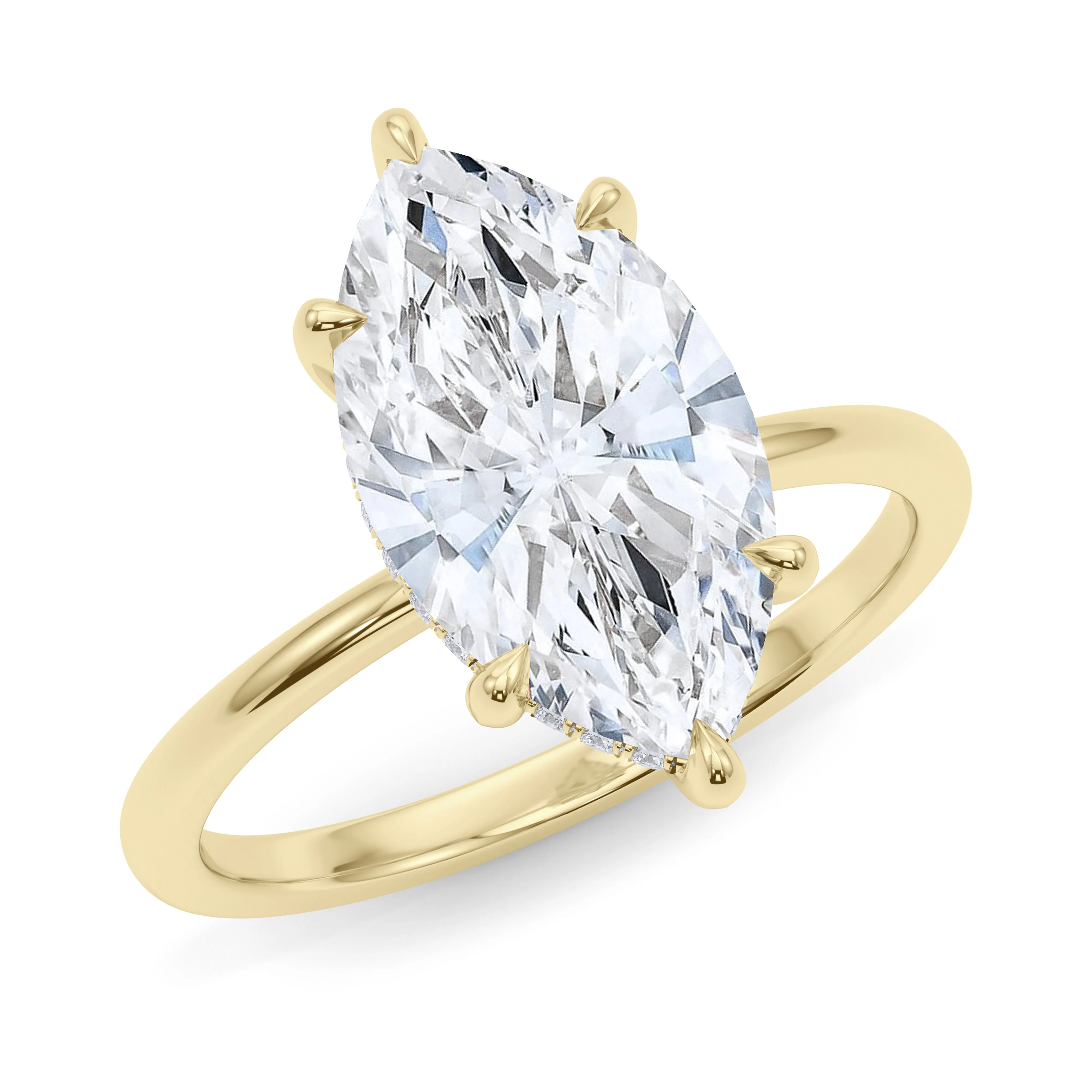 Marquise Cut Hidden Halo Diamond Ring