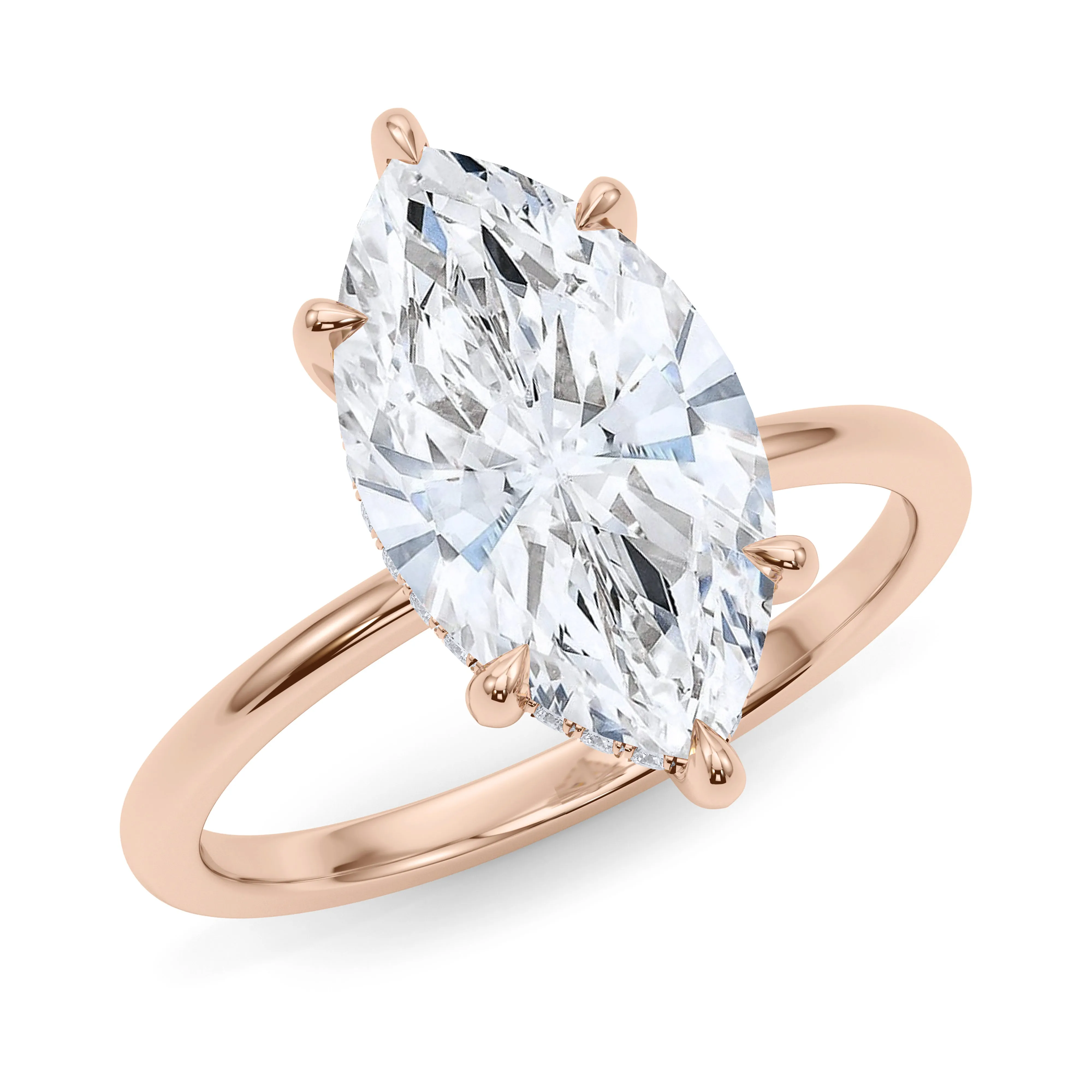 Marquise Cut Hidden Halo Diamond Ring