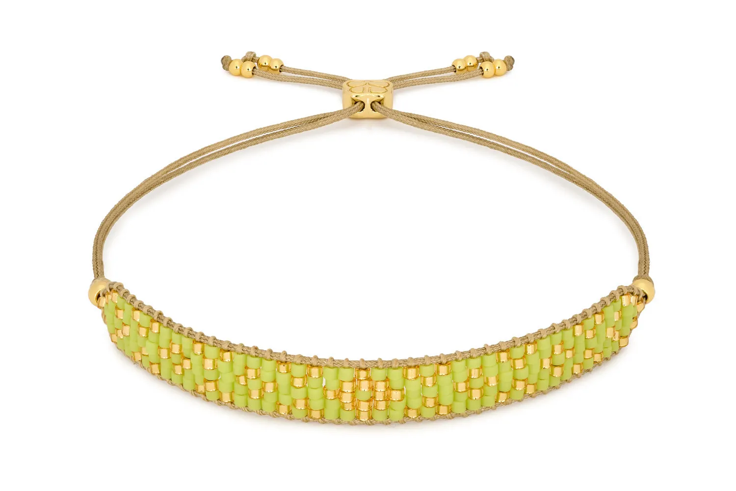 Maya Gold & Lime Beaded Friendship Bracelet