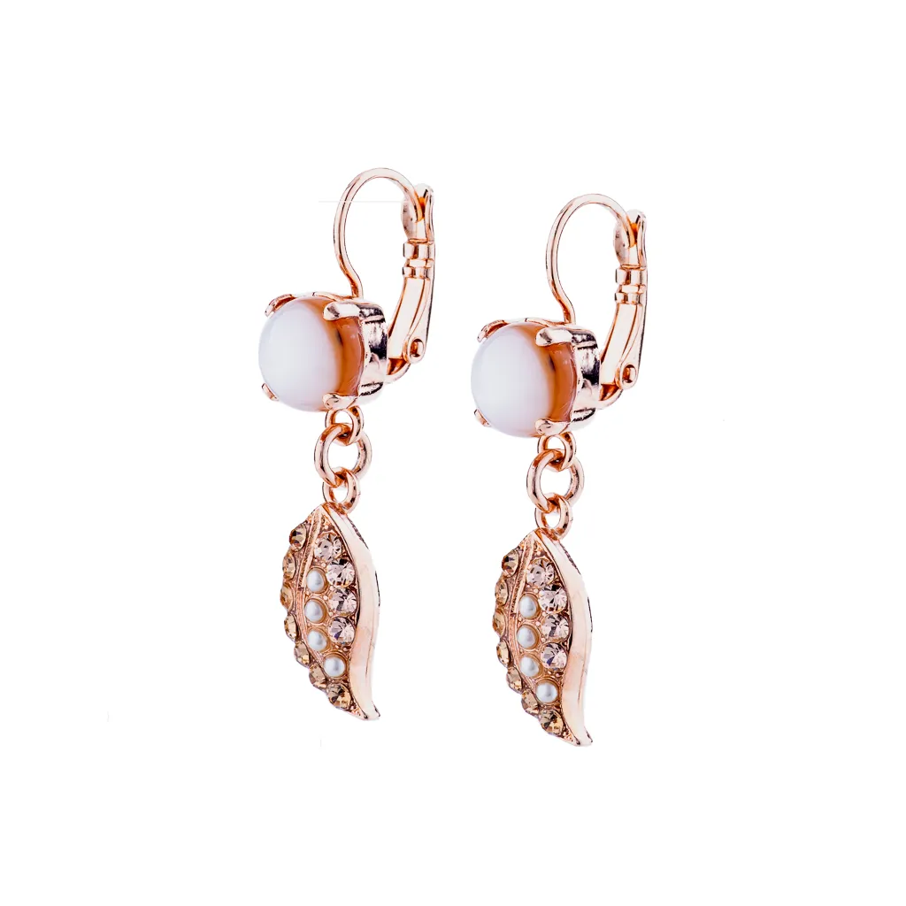 Medium Leaf Dangle Leverback Earrings in "Earl Grey" *Preorder*