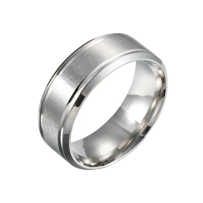 Men's Wedding Rings: Sleek Black, Silver, and Gold Bands, 8MM Width