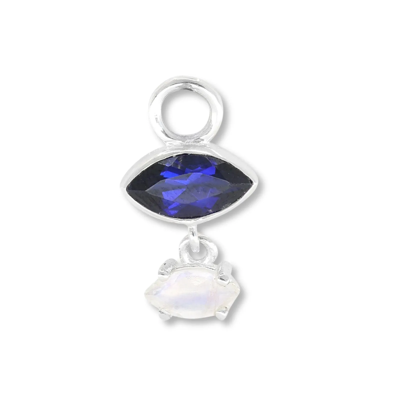 Mila Sapphire & Moonstone Silver Charm