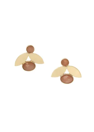 Milly Earrings | Peach Moonstone