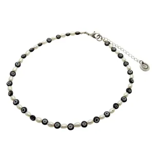 Mini Evil Eye Charm Freshwater Pearl Choker