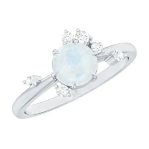 Moonstone and Diamond Scatter Promise Ring