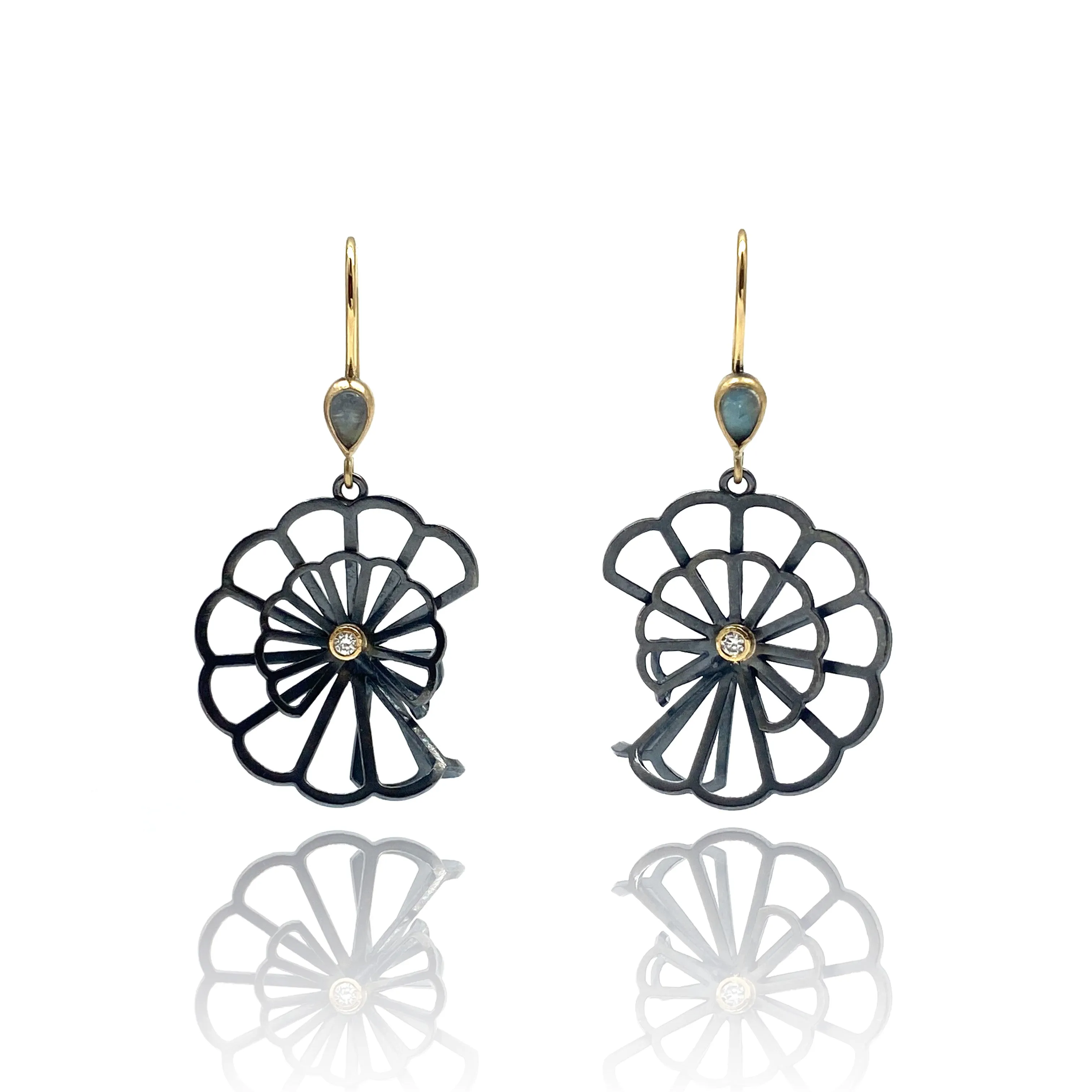 Moonstone Double Fold Anise Earrings